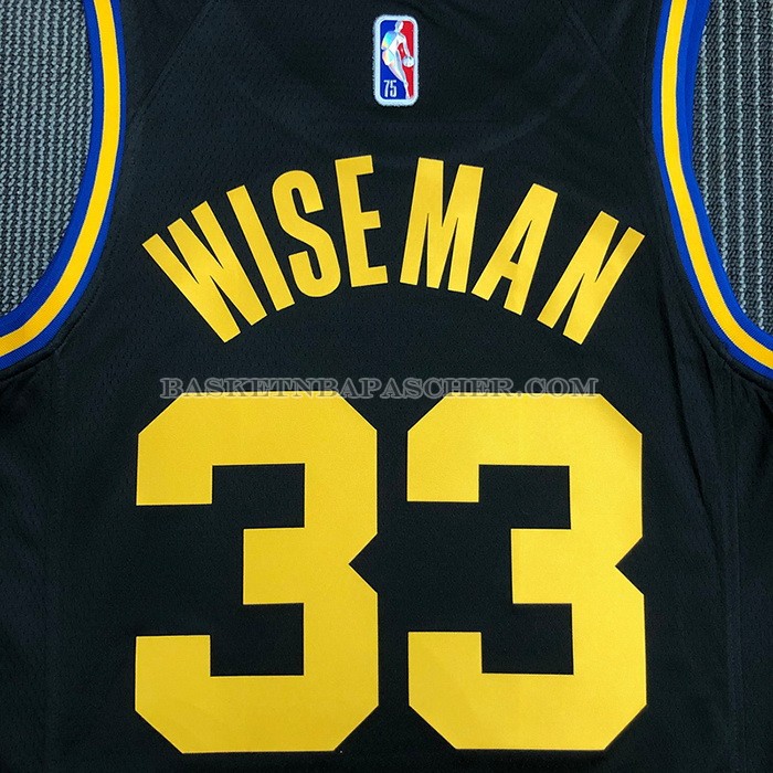 Maillot Golden State Warriors James Wiseman NO 33 Ville 2021-22 Noir